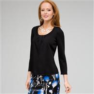 3/4 Sleeve Tee, Black, medium