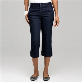 5 Pocket Cuffed Capri (Petite), , large
