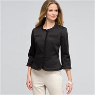 Ruffle Trim Jacket, Black, medium