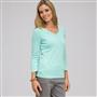 3/4 Sleeve V-Neck Top, Icy Mint Multi, small