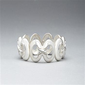 Infinity Stretch Worn Silver Bracelet, , large