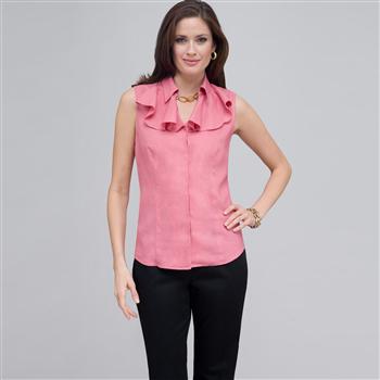 Ruffle Sleeveless Blouse., , large