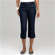 5 Pocket Cuffed Capri, Rinse Wash New, medium