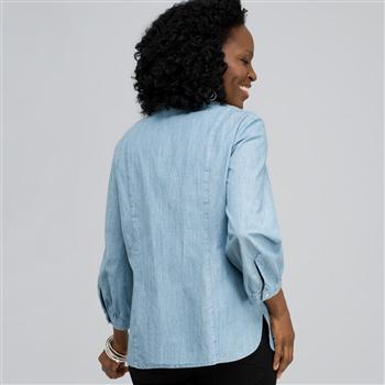 3/4 Sleeve Bib Front Top, , large