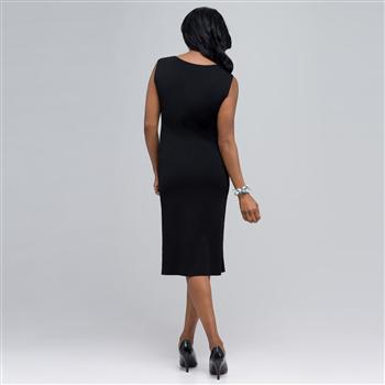 Boat Neck Sleeveless Sheath Dress., , large