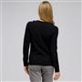 Ruffle Front V-Neck Cardigan, Black, small