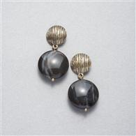 Worn Gold Dangle Earring, Gold, medium