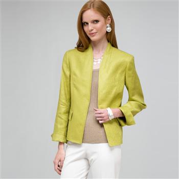 Textured 2 Pocket Jacket, New Dill, large