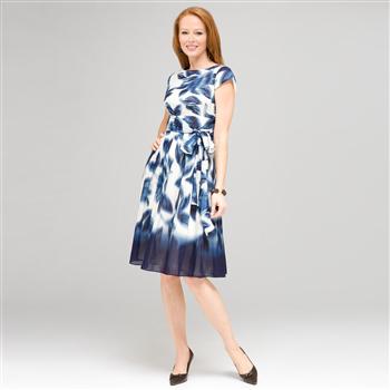 Blurred Leaf Floral Wrap Dress, , large