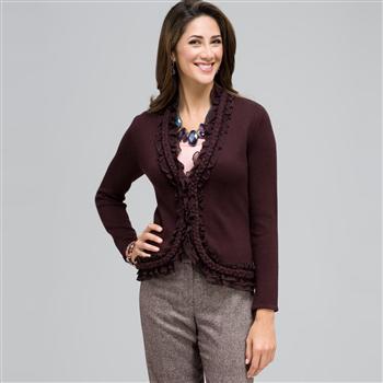 Braid Trimmed Cardigan, , large