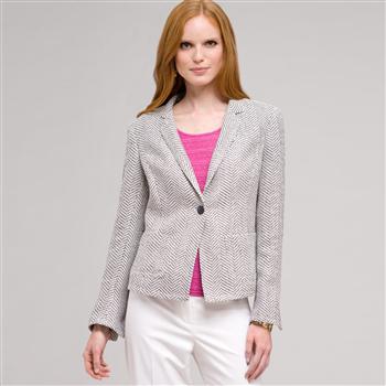 Textured 1 Button Jacket, , large