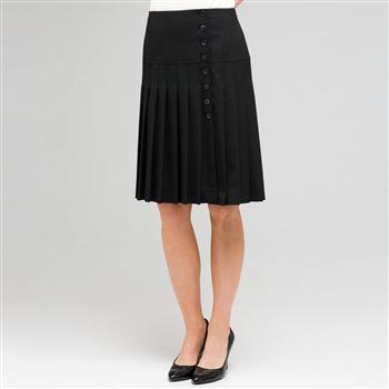 Side Button Pleated Skirt, , large