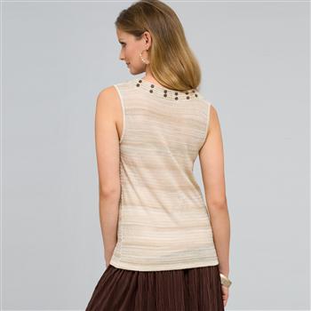 Beaded Scoop Neck Tank, , large