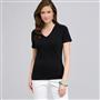 Short Sleeve V-Neck Tee, Black, small
