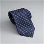 Checked Silk Tie, Navy, small